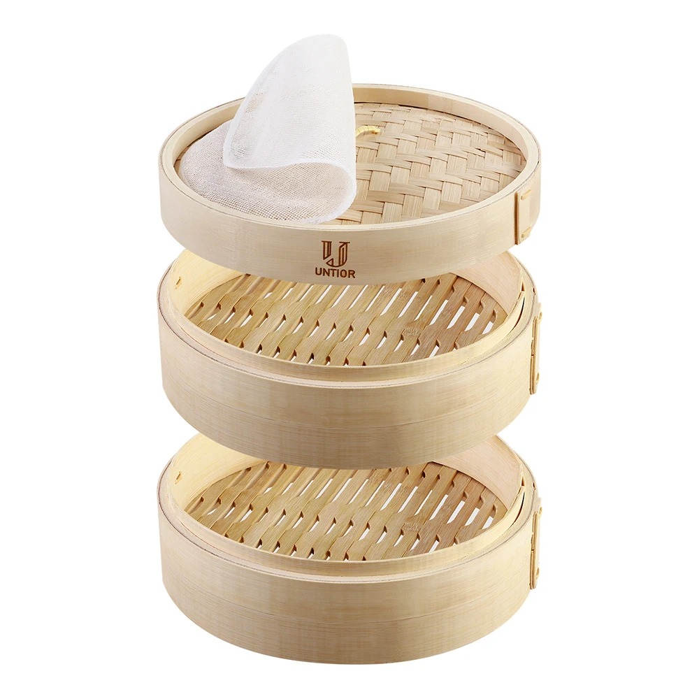 Bamboo Steamer Basket with Lid - Bao Steamer Bamboo recension och pris