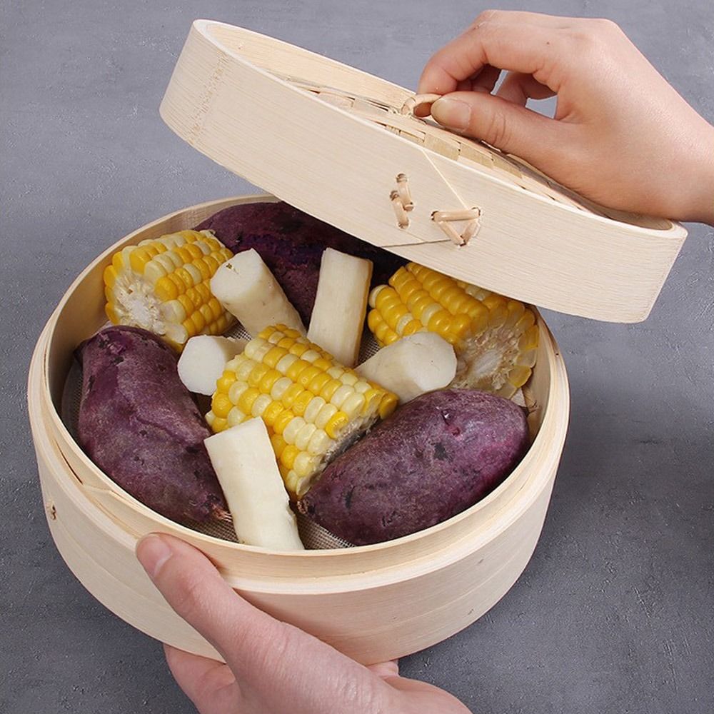 Bamboo Steamer Basket with Lid - Bao Steamer Bamboo recension och pris