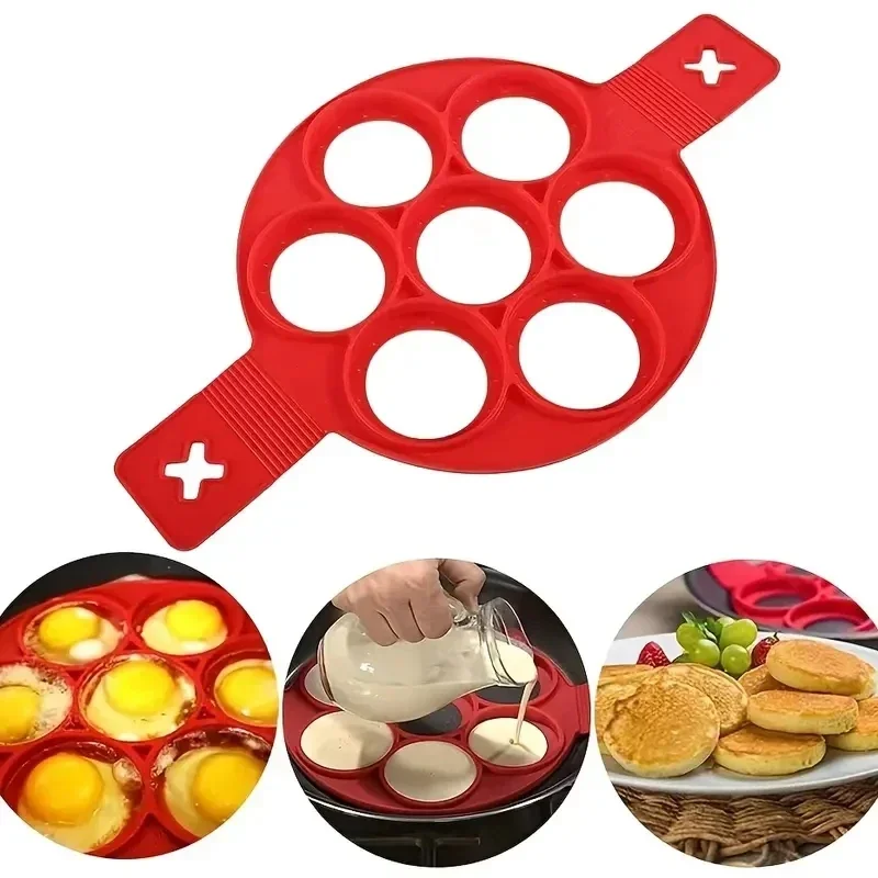 Silicone 7-hole Circular Fryin - Egg Waffle Pan recension och pris