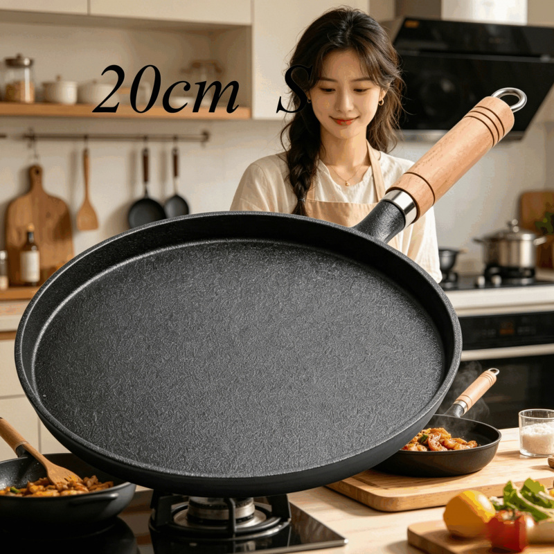 20cm Cast Iron Skillet Wooden  - Egg Waffle Pan recension och pris