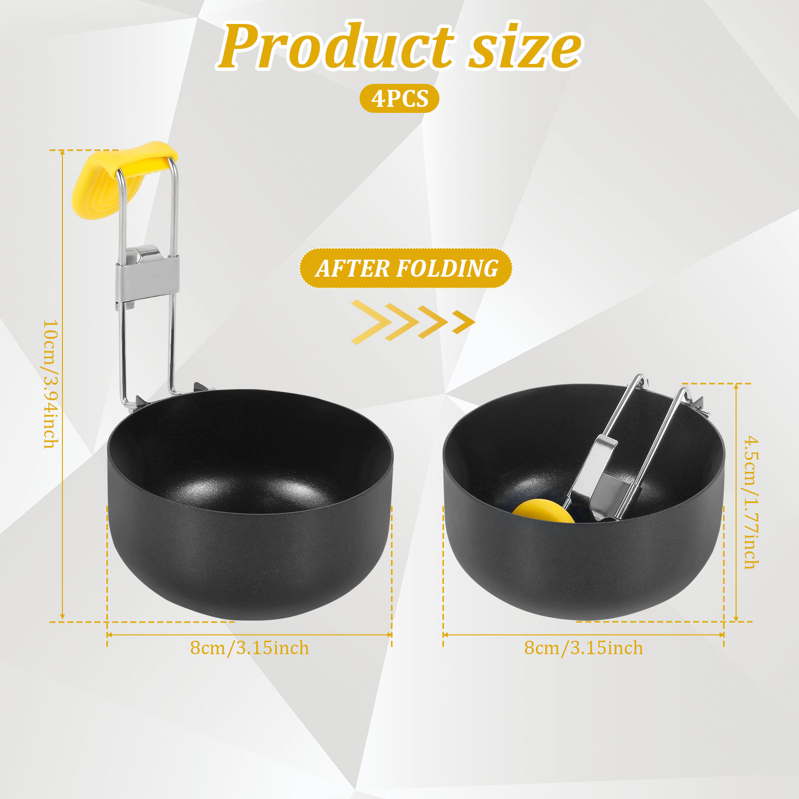 4 Pack Stainless Steel Egg Poa - Mini Pancake Griddle recension och pris